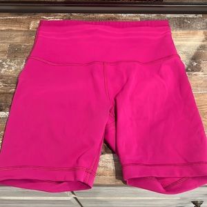 Sonic Pink Wunder Under High Rise Shorts 6 in Inseam